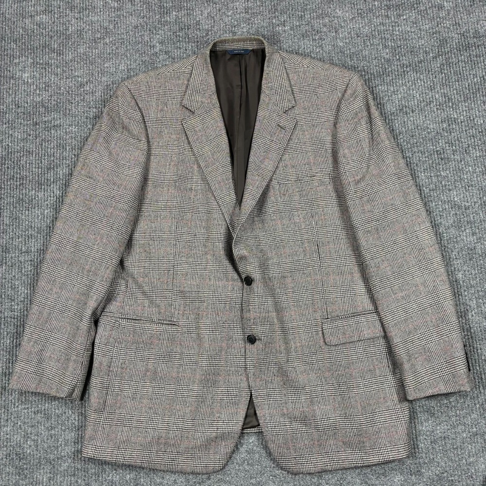 Vintage Brooks Brothers 48L Loro Piana Zelander Wool Plaid Sport Coat Italy